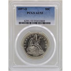 1857-O Liberty Seated Half Dollar Coin PCGS AU53