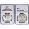 Image 1 : Lot of 1884-O & 1885-O $1 Morgan Silver Dollar Coins NGC MS64