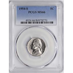 1954-S Jefferson Nickel Coin PCGS MS66