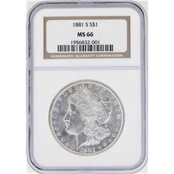 1881-S $1 Morgan Silver Dollar Coin NGC MS66