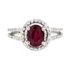 Image 2 : 18KT White Gold 1.74 ctw Ruby and Diamond Ring