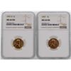 Image 1 : Lot of 1957 & 1957-D Lincoln Wheat Penny Coins NGC MS66RD