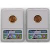 Image 2 : Lot of 1957 & 1957-D Lincoln Wheat Penny Coins NGC MS66RD