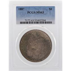 1887 $1 Morgan Silver Dollar Coin PCGS MS63