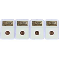 Lot of (4) 2009-D Birth & Childhood Lincoln Cent Coins PCGS MS66RD