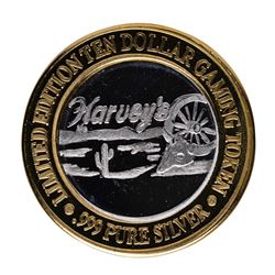 .999 Silver Harvey's Resort Hotel and Casino $10 Casino Limited Edition Gaming T