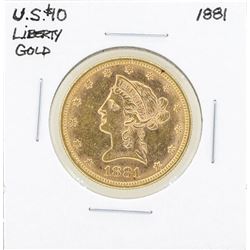 1881 $10 Liberty Head Eagle Gold Coin