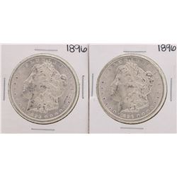 Lot of (2) 1896 $1 Morgan Silver Dollar Coins