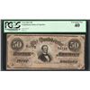 Image 1 : 1864 $50 Confederate States of America Note T-66 PCGS Extremely Fine 40