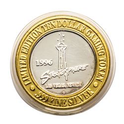 .999 Silver Stratosphere Las Vegas, Nevada $10 Casino Limited Edition Gaming Tok