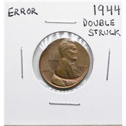 1944 Double Struck Lincoln Wheat Cent ERROR Coin