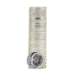 Roll of (50) 1964 Brilliant Uncirculated Roosevelt Dimes