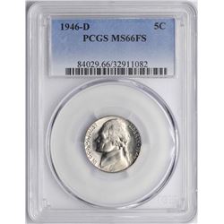 1946-D Jefferson Nickel Coin PCGS MS66FS