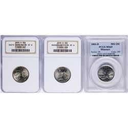 Lot of 2000, 2000-D & 2003-D State Quarter Coins PCGS/NGC MS65