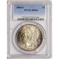 1880-S $1 Morgan Silver Dollar Coin PCGS MS65
