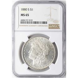 1880-S $1 Morgan Silver Dollar Coin NGC MS65