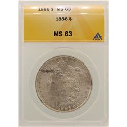 1886 $1 Morgan Silver Dollar Coin ANACS MS63