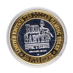 .999 Silver Red Garter Hotel Wendover, NV $10 Casino Limited Edition Gaming Toke