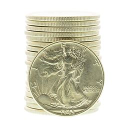 Roll of (20) 1945 Walking Liberty Half Dollar Coins