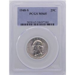 1948-S Washington Quarter Coin PCGS MS65