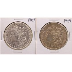 Lot of 1902-1903 $1 Morgan Silver Dollar Coins