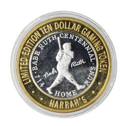 .999 Silver Harrahs Casino Reno Nevada $10 Casino Limited Edition Gaming Token