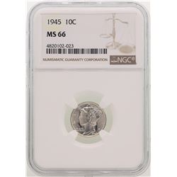 1945 Mercury Dime Coin NGC MS66