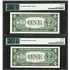 Image 2 : Lot of (2) 1935D $1 Silver Certificate Notes Fr.1613N PMG Gem Uncirculated 65EPQ