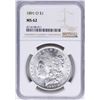Image 1 : 1891-O $1 Morgan Silver Dollar Coin NGC MS62