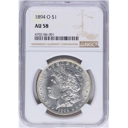 1894-O $1 Morgan Silver Dollar Coin NGC AU58