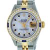 Image 2 : Rolex Ladies 2 Tone 14K MOP Sapphire & Diamond Channel Set Datejust Wristwatch