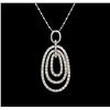 Image 1 : 14KT White Gold 1.30 ctw Diamond Pendant With Chain