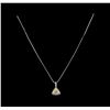 Image 2 : 1.24 ctw Diamond Pendant With Chain - 18KT White Gold