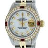 Image 2 : Rolex Ladies 2 Tone MOP Diamond & Ruby Datejust Wristwatch