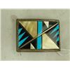 Image 2 : Zuni Inlay Belt Buckle - E. Long