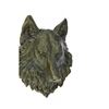 Wall Mounted Wolf Head Bronze Bust 17" x 13"