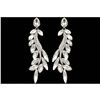 Rhodium Plated Clear Crystal Rhinestone Wedding Drop Earrings