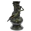 Semi Nude Beauty Art Noveau Bronze Vase on Marble Base 12.5" x 8