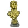 Art Deco Gilt Bronze Female Goddess Bust Bronze Sculpture Great Detail Statue