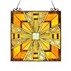 "PROGRESSIVE" Tiffany-style Glass Window Panel 24.5x26