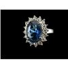 Princess Diana Style Blue Crystal Cruise Ring