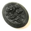 19th Century Victorian, Irish Carved Bog Oak Mourning Brooch