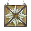 Image 2 : "INNES" Tiffany-style Mission Glass Window Panel 24.5x26
