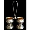 Image 1 : 19thc Sterling Embossed Roses Double Salt Cellar
