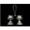 Image 2 : 19thc Sterling Embossed Roses Double Salt Cellar