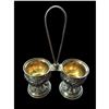Image 3 : 19thc Sterling Embossed Roses Double Salt Cellar