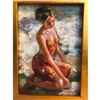 Image 2 : 20thc Signed Impressionism, Oil on Board, Beach Siren