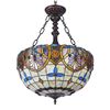Image 2 : Tiffany-style 2 Light Victorian Inverted Ceiling Pendant 18" Shade