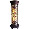 Tiffany-glass 2 Light Victorian Pedestal Light Fixture 30" Tall
