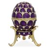 2.25" Crystal Purple Arches Enameled Faberge Inspired Easter Egg